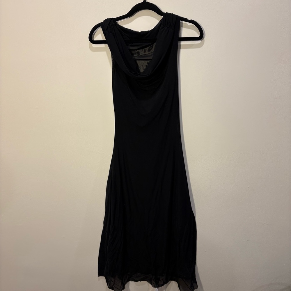 Black Mesh Midi Dress